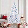vidaXL Umelý Sklápací Vianočný Stromček Biela 180 cm PVC a oceľ