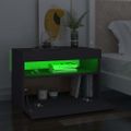 vidaXL Nočný stolík a LED svetlá 2 ks sivé 60x35x40cm spracované drevo