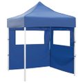 vidaXL Profesionálny skladací párty stan+2 steny 2x2 m, oceľ, modrý