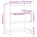 vidaXL Poličková skrinka biela 69,5x32,5x90 cm kompozitné drevo