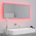 vidaXL Kúpeľňové zrkadlo s LED, betónovo sivé 100x8,5x37 cm, akryl