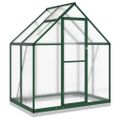 vidaXL Skleník so základovým rámom zelený 169x114x202 cm hliník