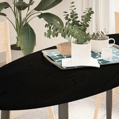vidaXL Stolová doska tmavohnedá 140x60x2 cm dubový masív oválny