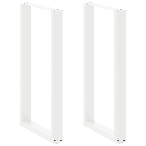 vidaXL Nohy barového stola v tvare U, 2 ks, biele, 60 x (100-101) cm, oceľové