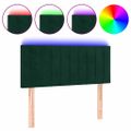 vidaXL Čelo postele s LED tmavozelené 80x5x78/88 cm zamat