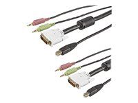 6 ft 4-v-1 USB DVI KVM kábel s audom - USBDVI4N1A6