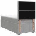 vidaXL LED boxspring posteľ s matracom Svetlosivá 80 x 200 cm Látka