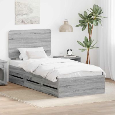 vidaXL Rám postele Sivý Sonoma 75 x 190 cm Inžinierske drevo