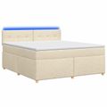 vidaXL Posteľ boxspring s matracom Krémová 160 x 200 cm Látka