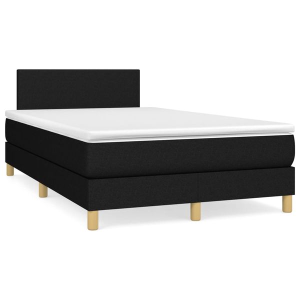 vidaXL Boxspring posteľ s matracom čierna 120x190 cm látka