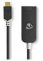 NEDIS kabelový adaptér USB 3.2 Gen 1/ USB-C zástrčka - DisplayPort zásuvka/ kulatý/ černý/ BOX/ 20cm Adaptér, USB-C (M) na DisplayPort (F), kulatý, cerný, 20cm