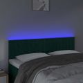 vidaXL Čelo postele s LED tmavozelené 144x5x78/88 cm zamat