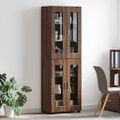 vidaXL Highboard FLORIN 60 x 35 x 182 cm Hnedý dub Kompozitné drevo