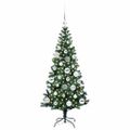vidaXL Umelý predsvietený vianočný stromček Zelená 120 cm PVC a kov