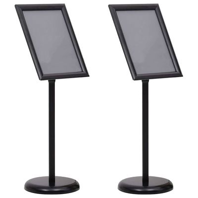vidaXL Stojany na plagáty 2 pcs Čierna 45 x 32,7 x 108 cm Hliník