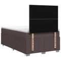 vidaXL LED boxspring posteľ s matracom Tmavohnedá 120 x 200 cm Látka