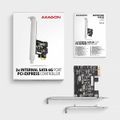 AXAGON PCES-SJ2, PCIe řadič - 2x interní SATA 6G port, JMB582, SP & LP Radic, PCIe 3.0 x2, 2× SATA III, cipset Jmicron JMB582, vcetne low profile záslepky