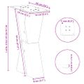 vidaXL Nohy konferenčného stolíka v tvare X, 2 ks, biele, 38 x (42-43) cm, oceľové