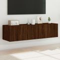 vidaXL TV nástenné skrinky s LED svetlami 2 ks hnedý dub 60x35x31 cm