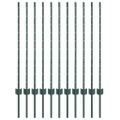 vidaXL Zabudovaný plotový stĺpik 11 ks Zelená 140 cm