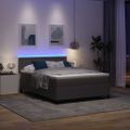 vidaXL LED box s pružinami Svetlo šedá a biela 140 x 200 cm
