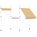 vidaXL Ručne zaťahovacia markíza, 150 cm, žlto-modré pásiky