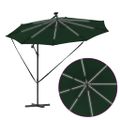 vidaXL Slnečník 294 x 294 x 248 cm Polyester a hliník Zelená