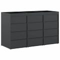 vidaXL Úložisko na 3 koše Wheelie Antracit 204 x 77,5 x 121,5 cm