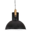 vidaXL Industriálna závesná lampa 25 W čierna mangovník 52 cm okrúhla E27