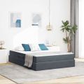 vidaXL Postel s úložným prostorem a matrací Tmavo šedá 140 x 190 cm