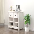 vidaXL Komoda biela 70x35x80 cm borovicový masív