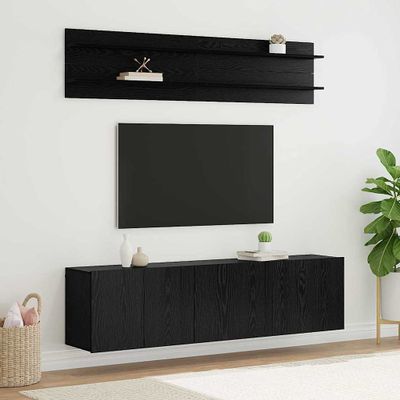 vidaXL TV jednotky Nástenný 6 pcs Čierny dub Kompozitné drevo