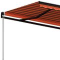 vidaXL Manuálne zaťahovacia markíza 400x300 cm oranžová a hnedá