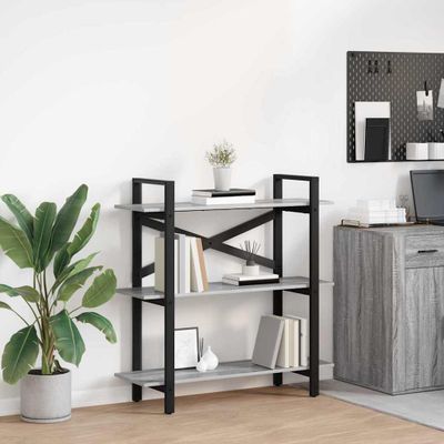 vidaXL Regál na knihy Sivý Sonoma 100 x 33,5 x 102 cm Kompozitné drevo