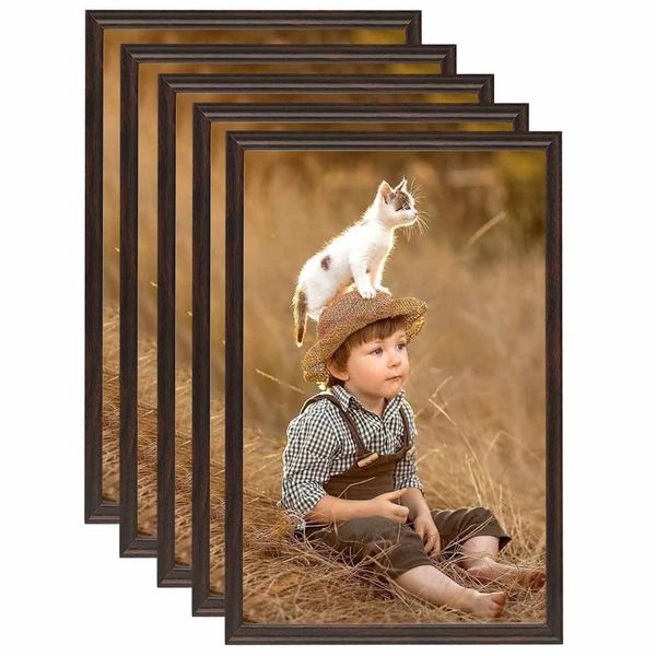 vidaXL Fotorámiky na stenu alebo stôl 5 ks čierne 59,4x84 cm MDF