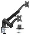 Neomounts DS70-810BL2/Držák displeje/na stůl/17-32"/svorka/VESA 100X100/nosn. 2x9kg/plyn. píst/ultra tenký/2 disp./čern Držák, VESA, stolní, pro 2 ploché monitory, úhloprícka 17"-32", náklon, otácení, rotace, nosnost 18kg, cerný