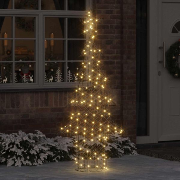 vidaXL Vianočný stromček s 240 LED-i Teplá biela 180 cm Ratan