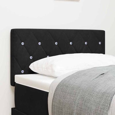 vidaXL LED hlavová doska s LED pásikmi Čierny 80 cm Zamat