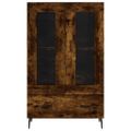 vidaXL Vysoká skrinka dymový dub 69,5x31x115 cm kompozitné drevo