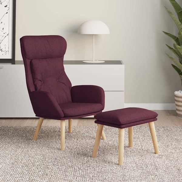 vidaXL Relaxačné kreslo s podnožkou fialové látka