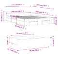 vidaXL Posteľný rám so zásuvkami dub sonoma 150x200cm kompozitné drevo