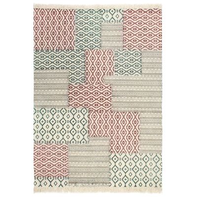 vidaXL Ručne tkaný koberec Kilim bavlna 160x230 cm potlač farebný