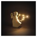 LED dekorácia drevená – anjel, 13 cm, 2x AAA, vnútorne, teplá biela, časovač