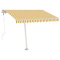 vidaXL Automatická markíza, LED a senzor vetra 350x250 cm, žltá/biela