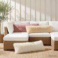 vidaXL Podložka s vankúšom HEERLEN Biela 40 x 145 cm PV fleece
