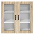 vidaXL Nástenný sklenený kabinet LUCCA Dub sonoma 80 x 31 x 80 cm