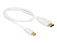 Adaptérový kábel - Mini DisplayPort s kolíkmi (male) do HDMI s kolíkmi (male) - 50 cm - trojnásobne tienená krútená dvojlinka - biela - pasívny