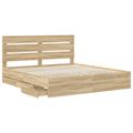 vidaXL Rám postele Sonoma dub 200 x 200 cm Inžinierske drevo