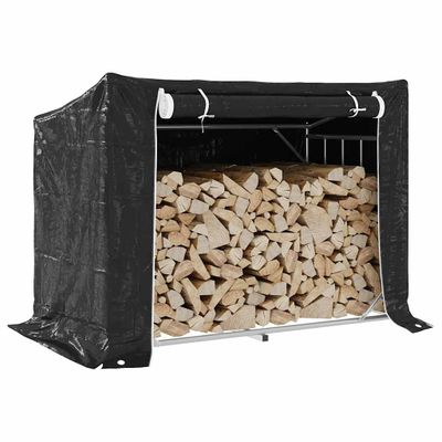 vidaXL Regál na krbové drevo s pláštenkou 151x80,5x110,5 cm