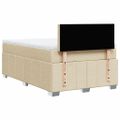 vidaXL Boxspring posteľ s matracom krémová 120x190 cm látka